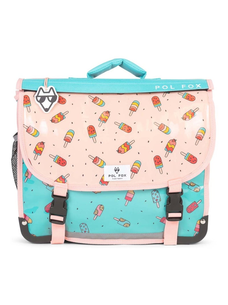 Cartable réversible 38 cm POL FOX ICE POP menthe et rose motif glaces Multicolore - Kiabi