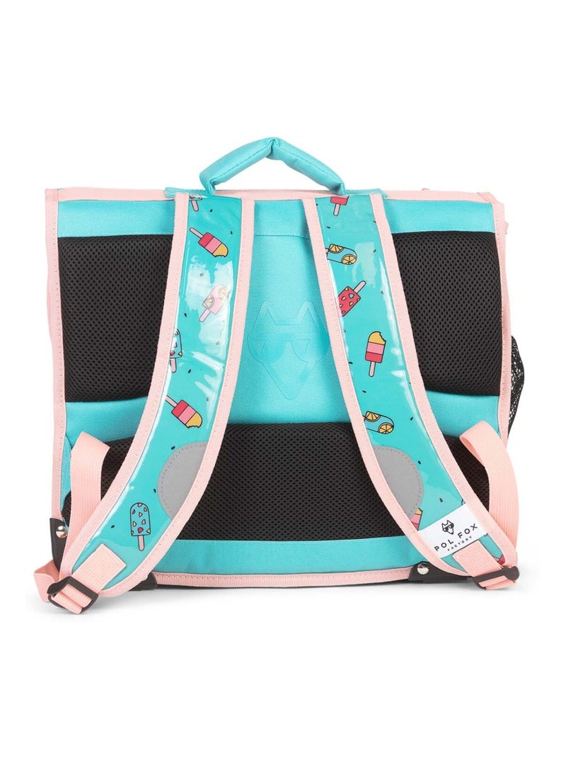 Cartable réversible 38 cm POL FOX ICE POP menthe et rose motif glaces Multicolore - Kiabi