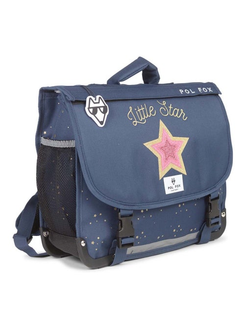 Cartable réversible 38 cm POL FOX STAR BLUE bleu marine motif étoiles - Kiabi