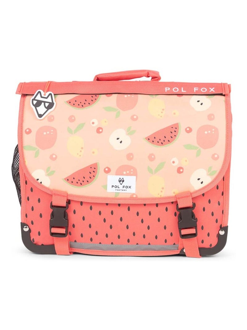 Cartable réversible fille POL FOX Tutti Frutti 38 cm Rose saumon - Kiabi