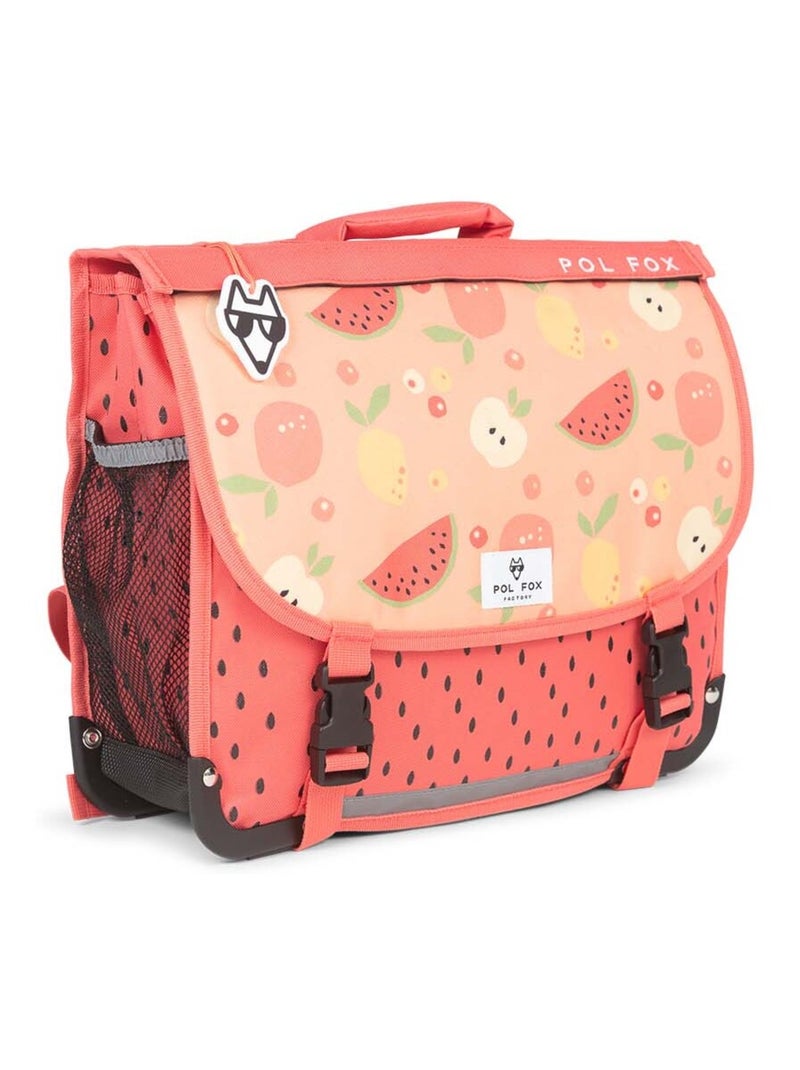 Cartable réversible fille POL FOX Tutti Frutti 38 cm Rose saumon - Kiabi