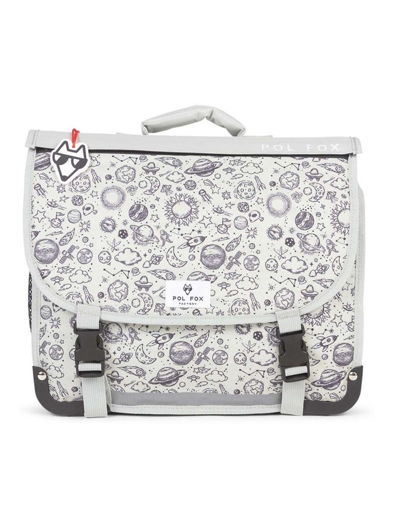 Cartable réversible garçon POL FOX Rocket 35 cm Gris clair - Kiabi