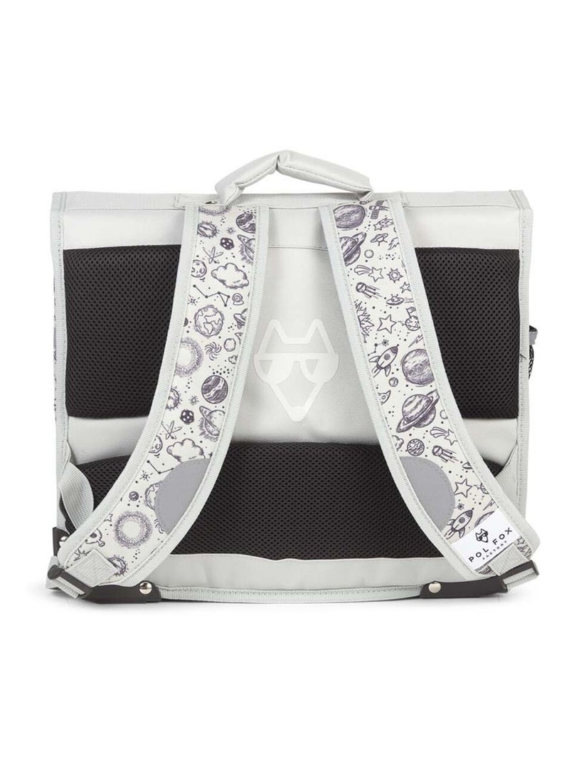 Cartable réversible garçon POL FOX Rocket 35 cm Gris clair - Kiabi