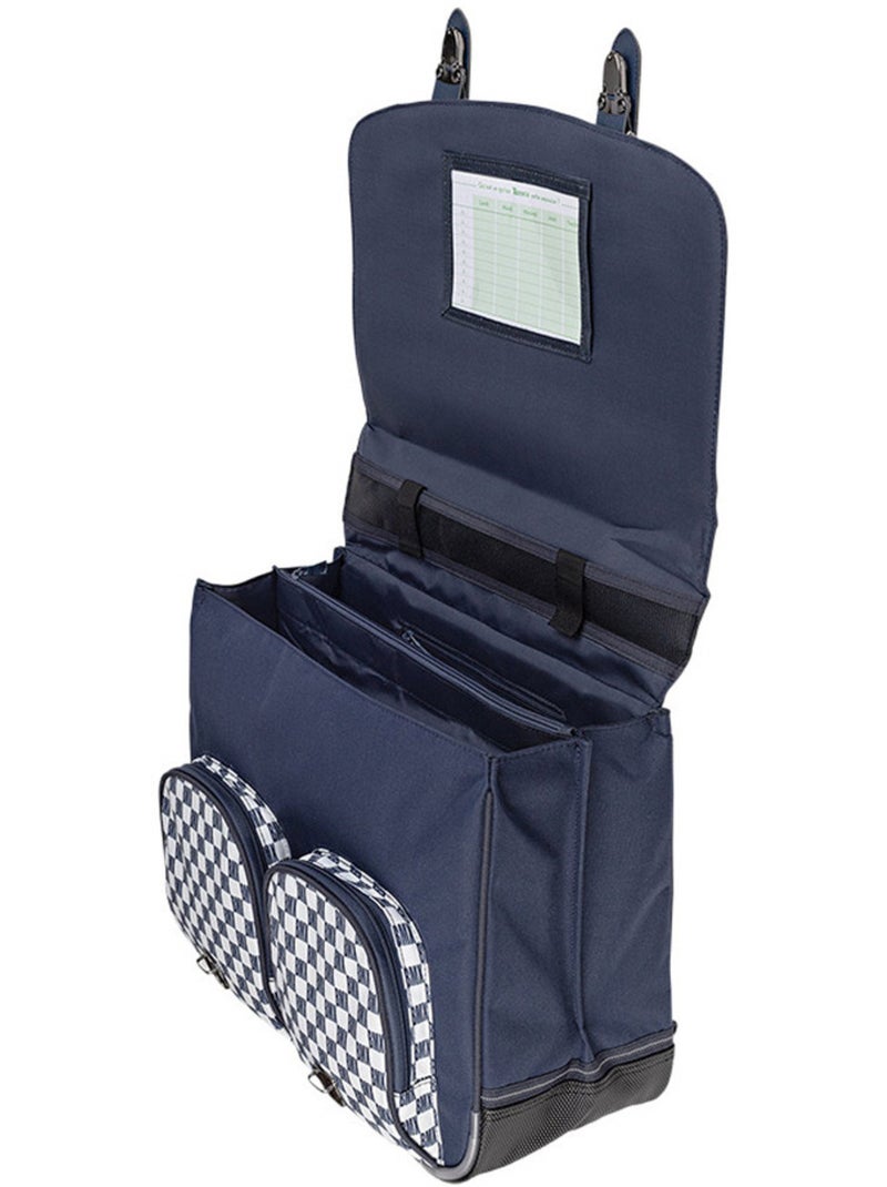 Cartable sans roulettes Tann's Mathéo 41 cm 2 compartiments en polyester éco Bleu marine - Kiabi