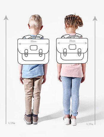 Cartable scolaire 35 cm Ligne Basic Caméléon. Intérieur 2 compartiments - Maternelle et CP