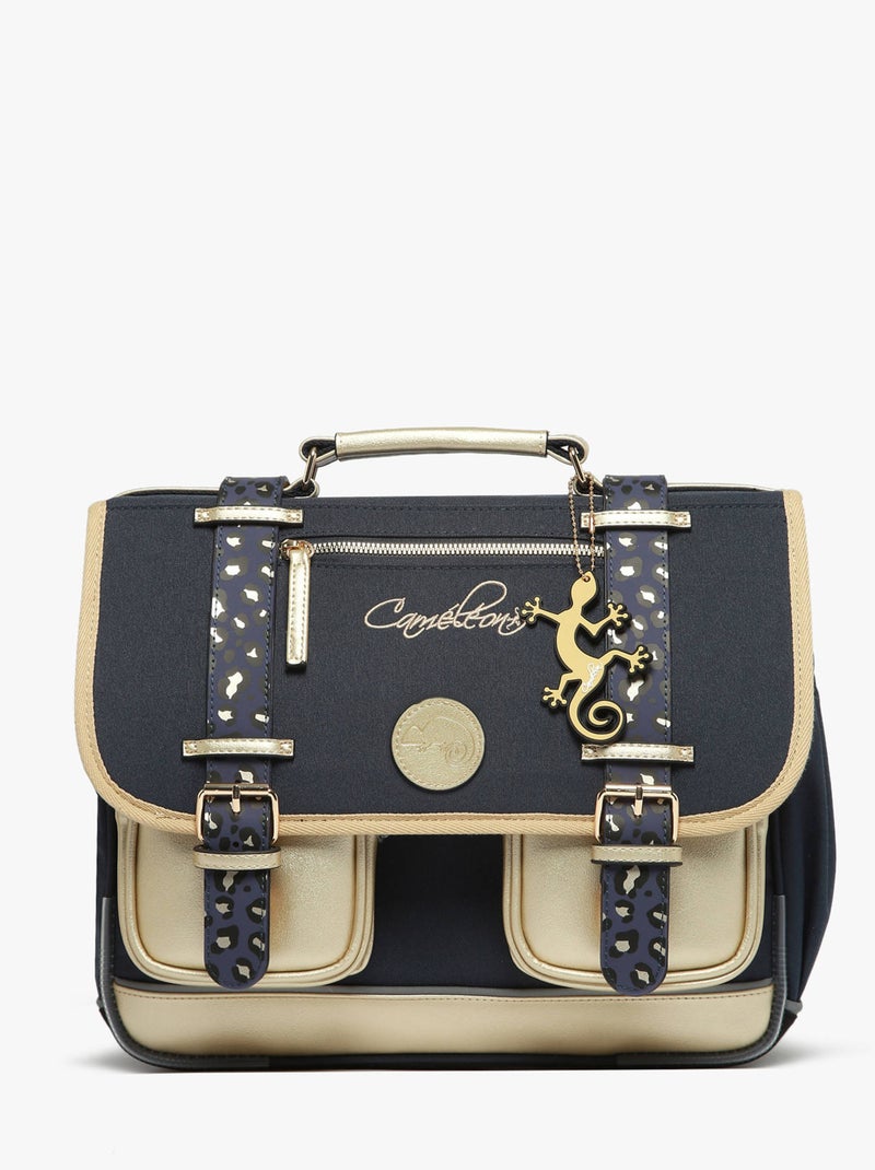 Cartable scolaire 35cm Caméléon Vintage Fantasy avec 2 compartiments - CP Noir Jaune - Kiabi
