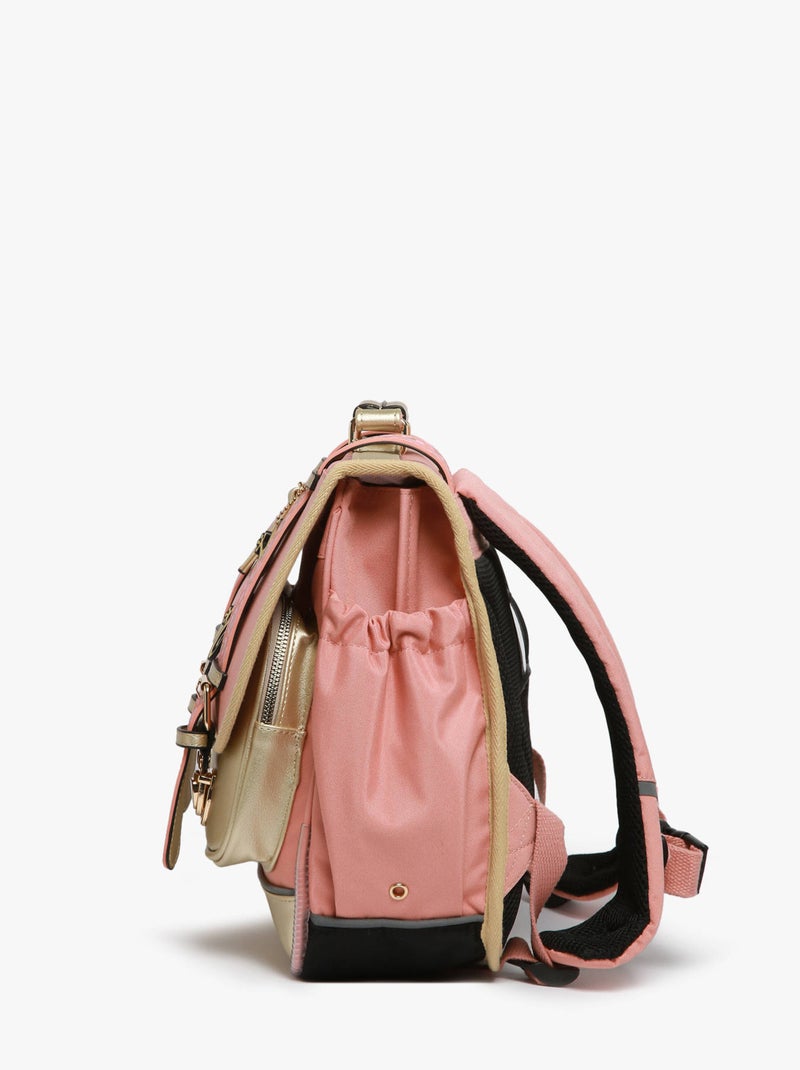 Cartable scolaire 35cm Caméléon Vintage Fantasy avec 2 compartiments - CP Rose rouge - Kiabi
