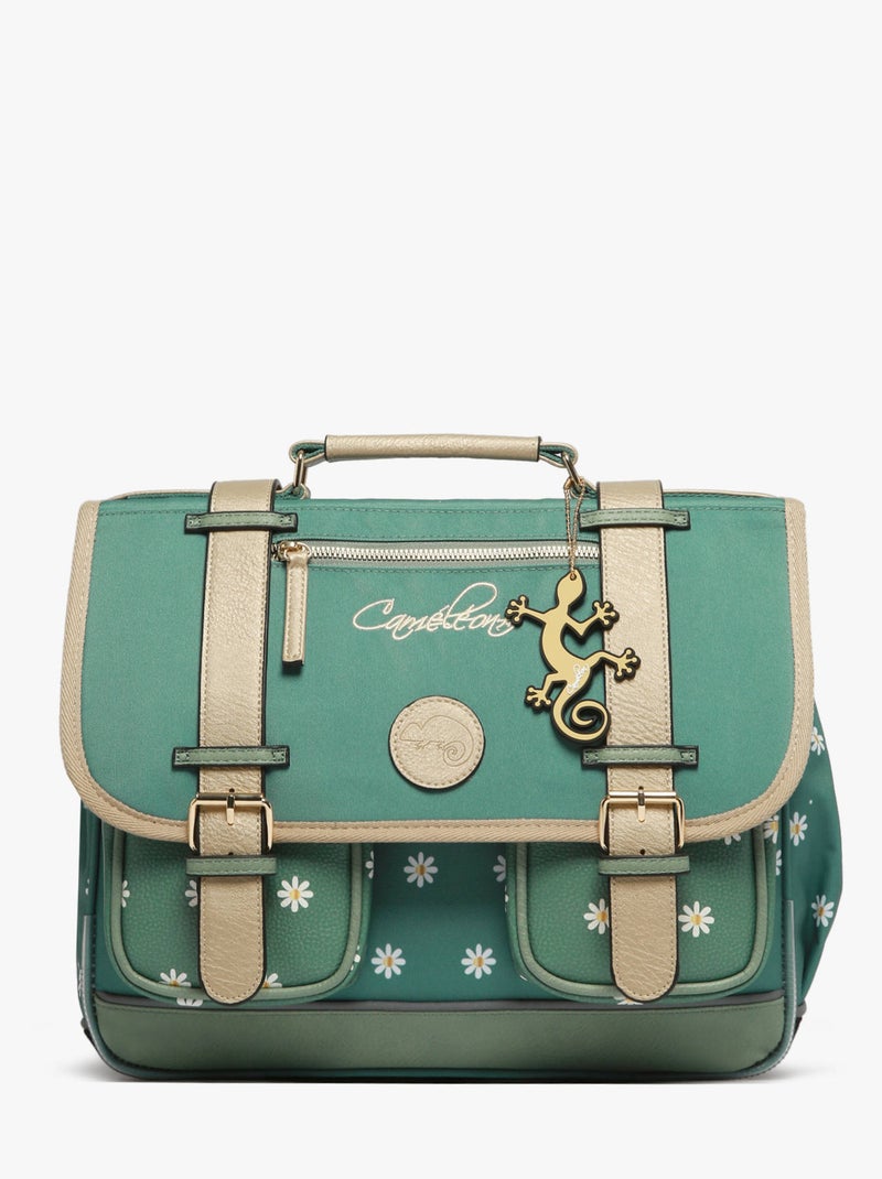Cartable scolaire 35cm Caméléon Vintage Fantasy avec 2 compartiments - CP Vert Sauge - Kiabi
