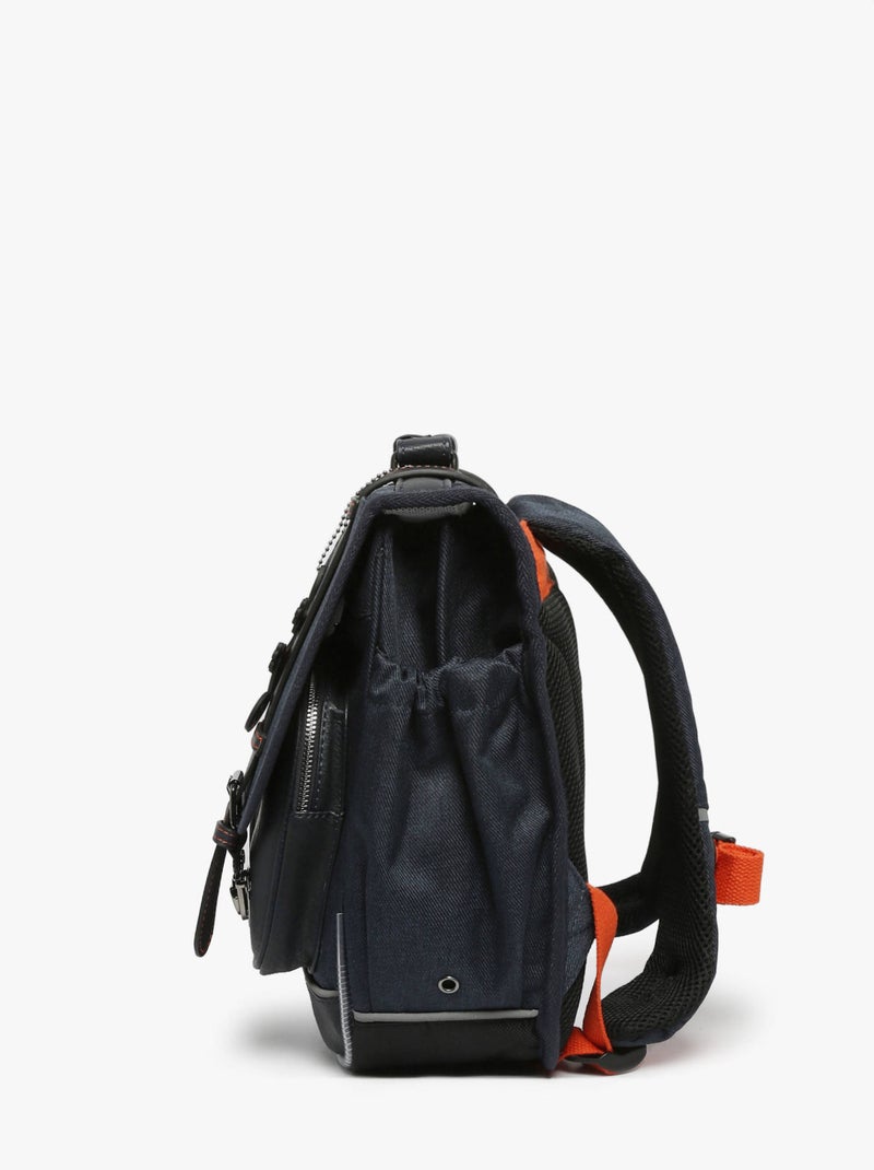 Cartable scolaire 35cm Caméléon Vintage Urban avec 2 compartiments - CP Blanc Orange clair - Kiabi