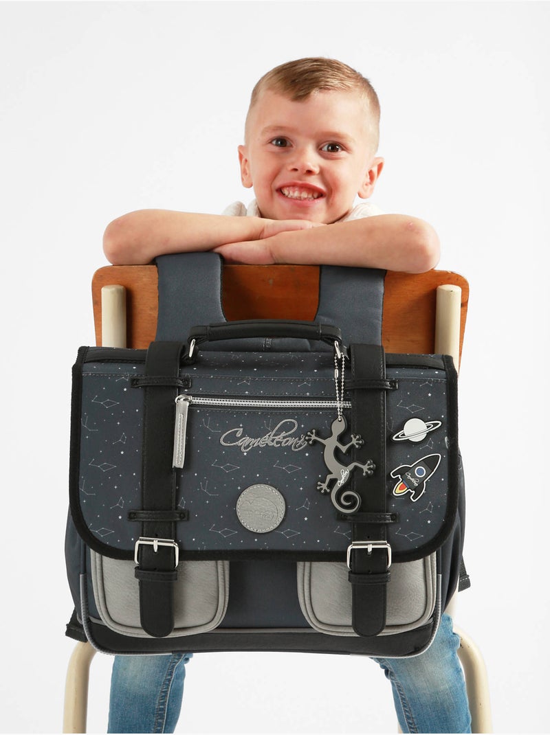 Cartable scolaire 35cm Caméléon Vintage Urban avec 2 compartiments - CP Bleu gris - Kiabi
