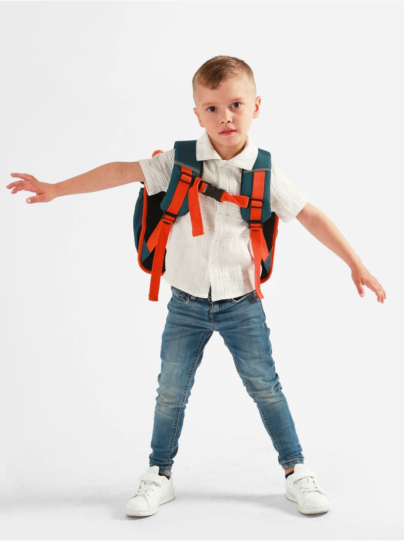 Cartable scolaire 35cm Caméléon Vintage Urban avec 2 compartiments - CP Bleu Orange - Kiabi
