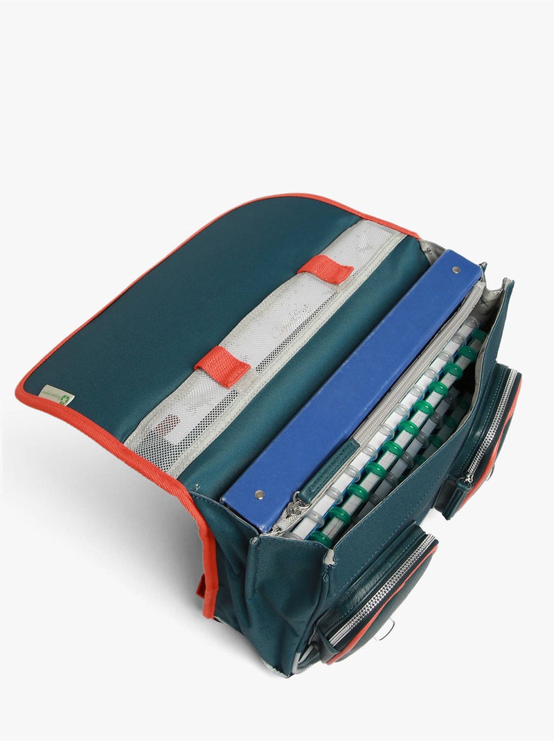 Cartable scolaire 35cm Caméléon Vintage Urban avec 2 compartiments - CP Bleu Orange - Kiabi