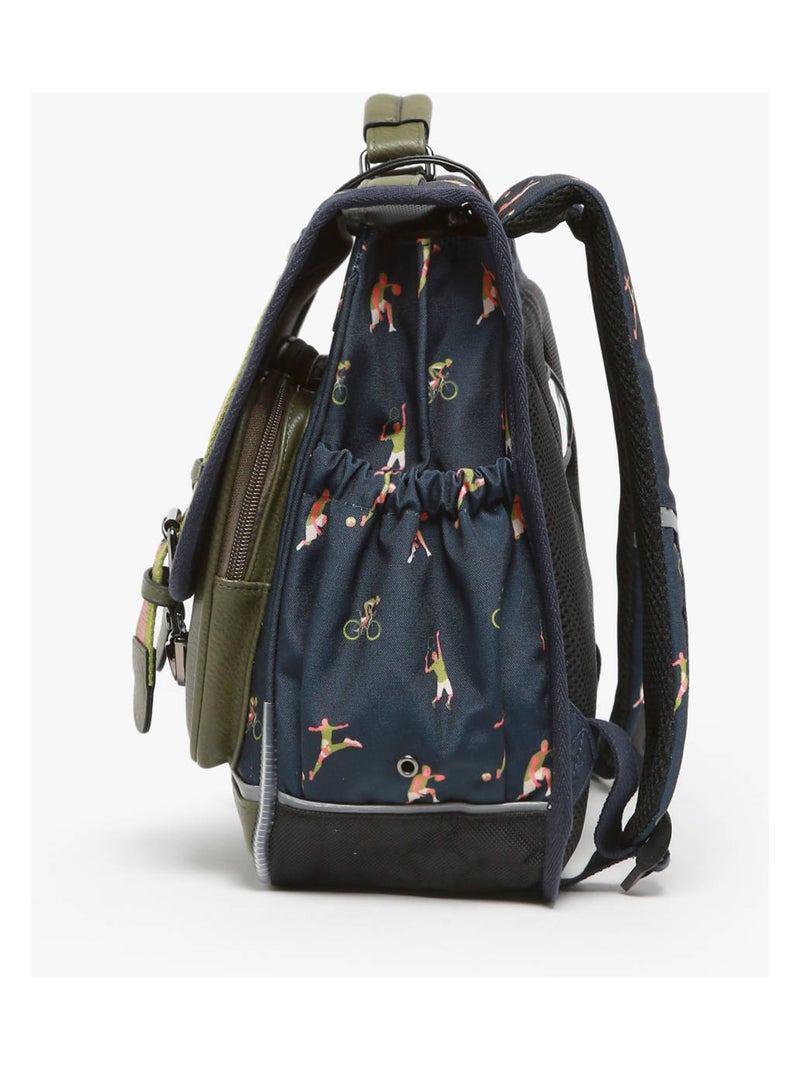 Cartable scolaire 35cm Caméléon Vintage Urban avec 2 compartiments - CP Vert kaki - Kiabi
