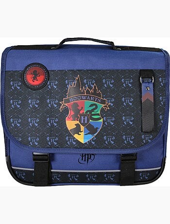 Cartable scolaire 38 cm 2 compartiments HARRY POTTER Hogwarts bleu noir