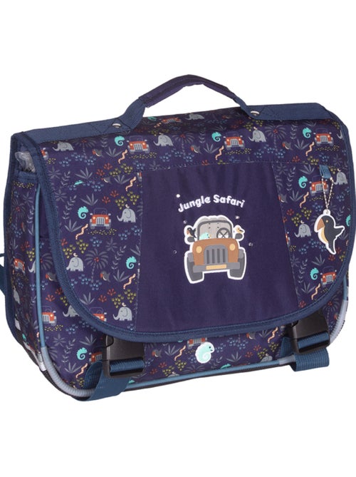 Cartable scolaire 38 cm 2 compartiments KIP Jungle Safari bleu - Kiabi Cartable scolaire 38 cm 2 compartiments KIP Jungle Safari bleu - Kiabi