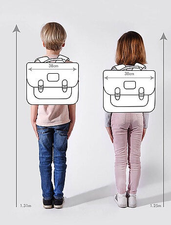 Cartable scolaire 38 cm Ligne Basic Caméléon. Intérieur 2 compartiments - CP/CE1/CE2