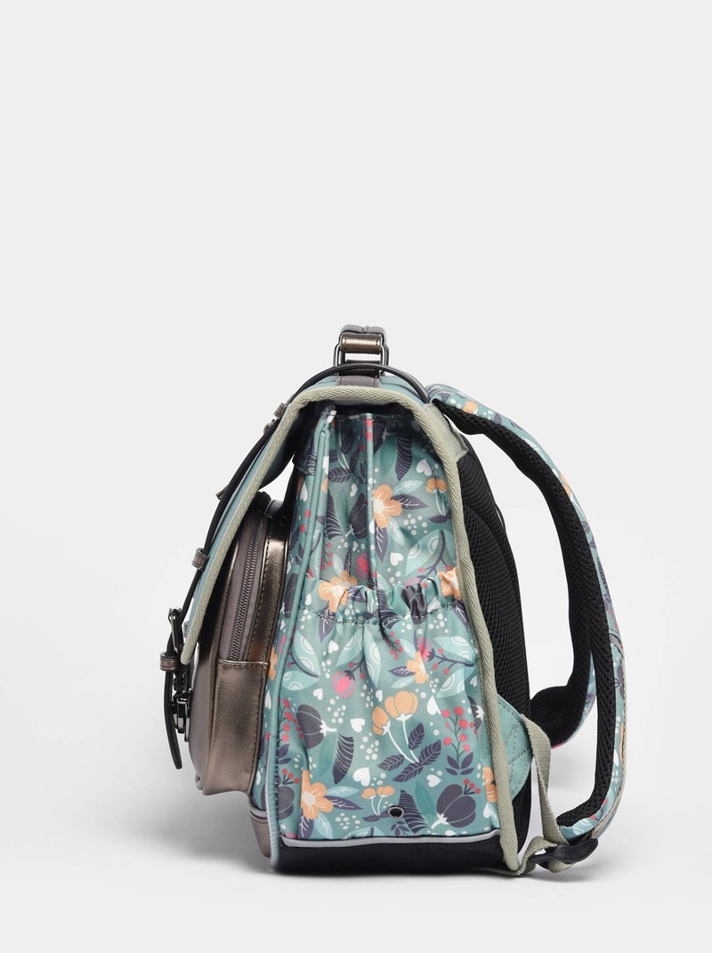 Cartable scolaire 38cm Caméléon Vintage Fantasy avec 2 compartiments - CP/CE1/CE2 Bleu Gris - Kiabi