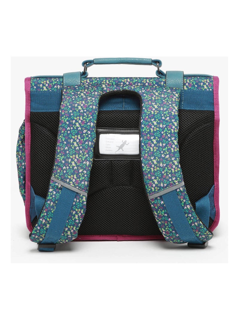 Cartable scolaire 38cm Caméléon Vintage Fantasy avec 2 compartiments - CP/CE1/CE2 Bleu Jaune - Kiabi