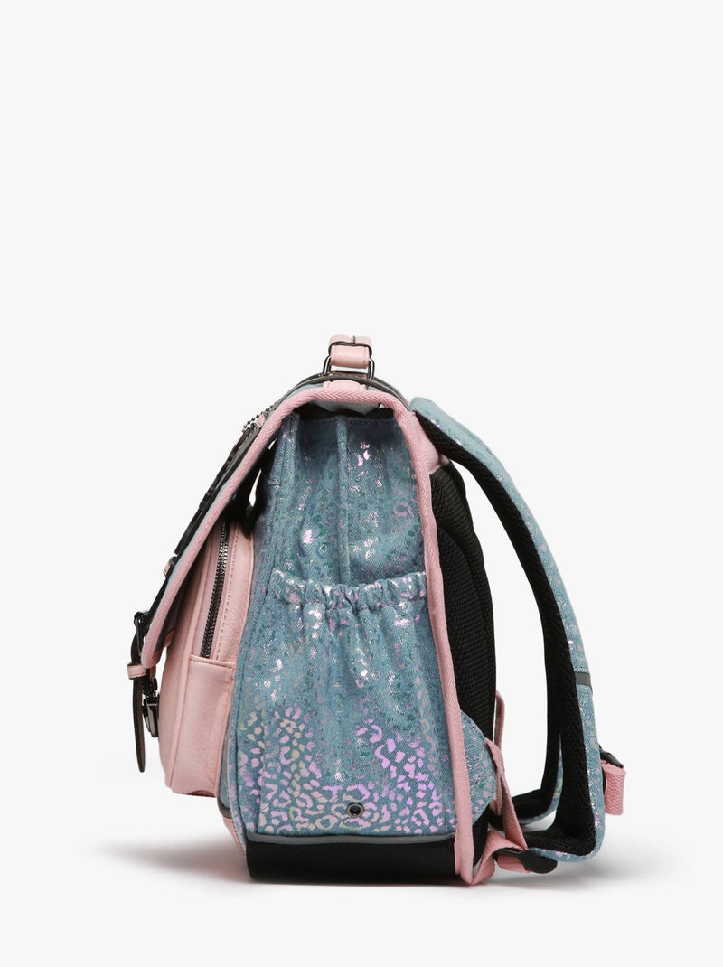 Cartable scolaire 38cm Caméléon Vintage Fantasy avec 2 compartiments - CP/CE1/CE2 Gris Rose foncé Gris - Kiabi