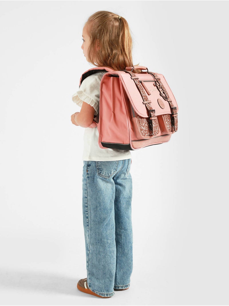 Cartable scolaire 38cm Caméléon Vintage Fantasy avec 2 compartiments - CP/CE1/CE2 Rose bonbon - Kiabi