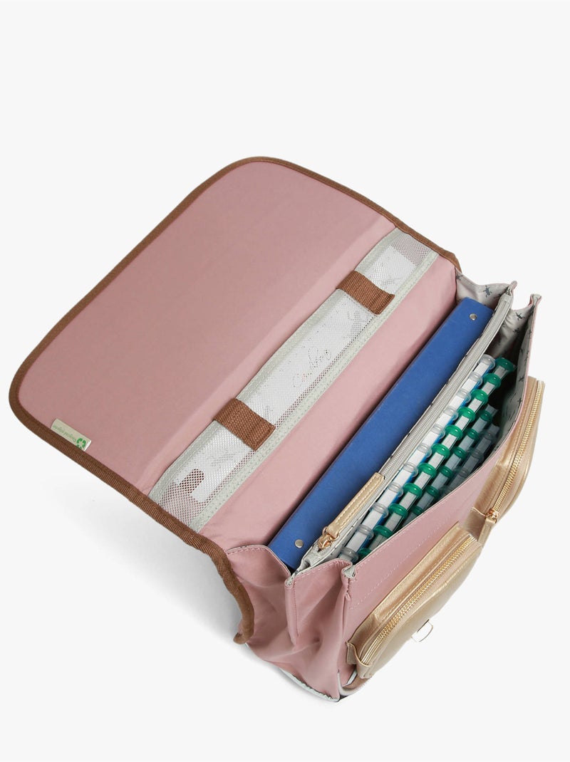 Cartable scolaire 38cm Caméléon Vintage Fantasy avec 2 compartiments - CP/CE1/CE2 Rose/Jaune - Kiabi
