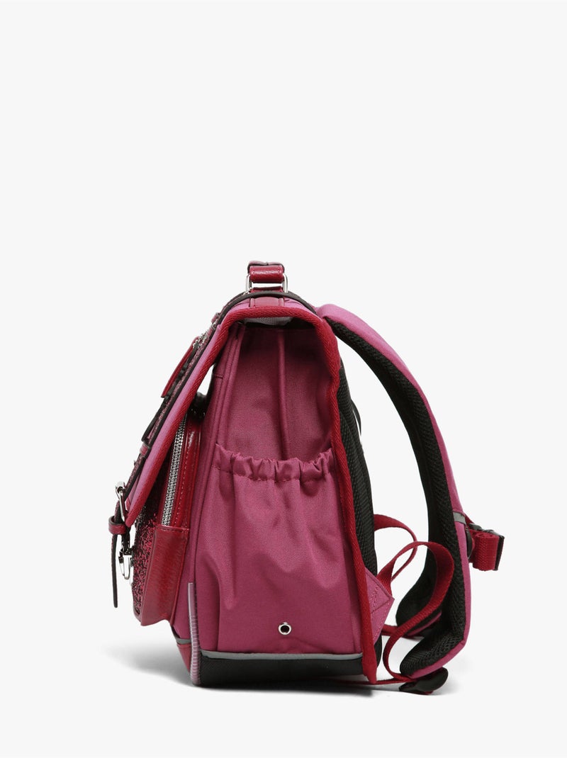 Cartable scolaire 38cm Caméléon Vintage Fantasy avec 2 compartiments - CP/CE1/CE2 Rouge cerise - Kiabi