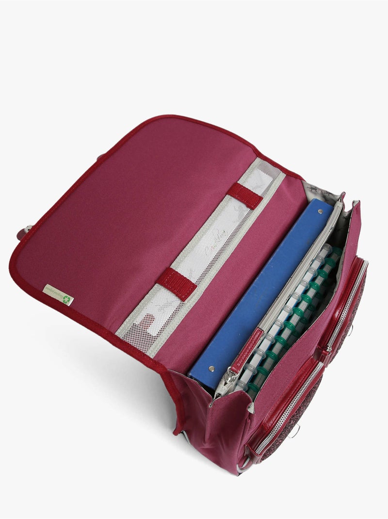 Cartable scolaire 38cm Caméléon Vintage Fantasy avec 2 compartiments - CP/CE1/CE2 Rouge cerise - Kiabi