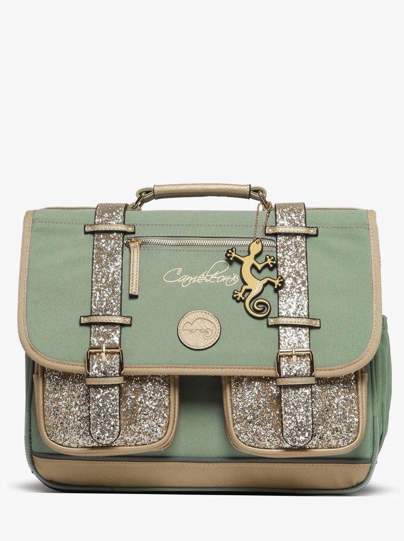 Cartable scolaire 38cm Caméléon Vintage Fantasy avec 2 compartiments - CP/CE1/CE2 Vert pistache - Kiabi