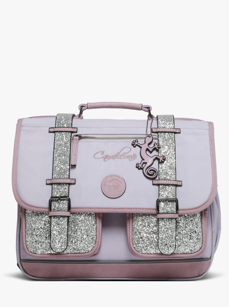 Cartable scolaire 38cm Caméléon Vintage Fantasy avec 2 compartiments - CP/CE1/CE2 Violet clair - Kiabi