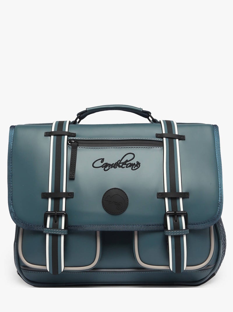 Cartable scolaire 38cm Caméléon Vintage North avec 2 compartiments - CP/CE1/CE2 Bleu Noir - Kiabi