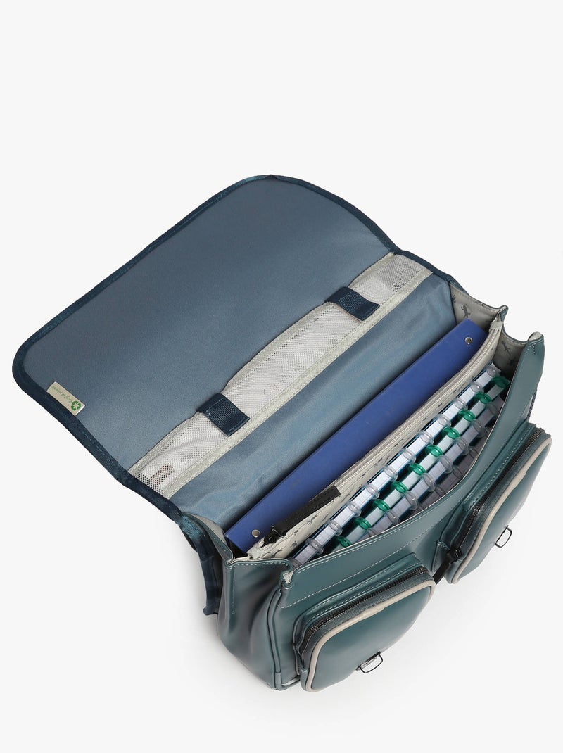Cartable scolaire 38cm Caméléon Vintage North avec 2 compartiments - CP/CE1/CE2 Bleu Noir - Kiabi