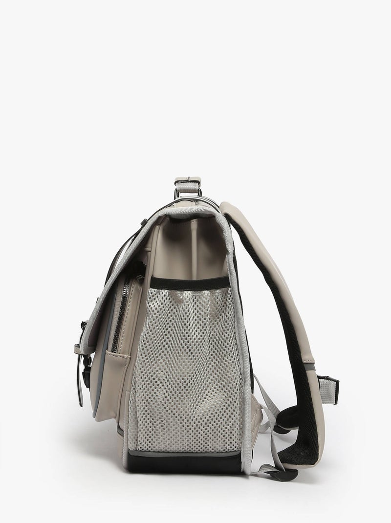 Cartable scolaire 38cm Caméléon Vintage North avec 2 compartiments - CP/CE1/CE2 Gris Noir Blanc - Kiabi