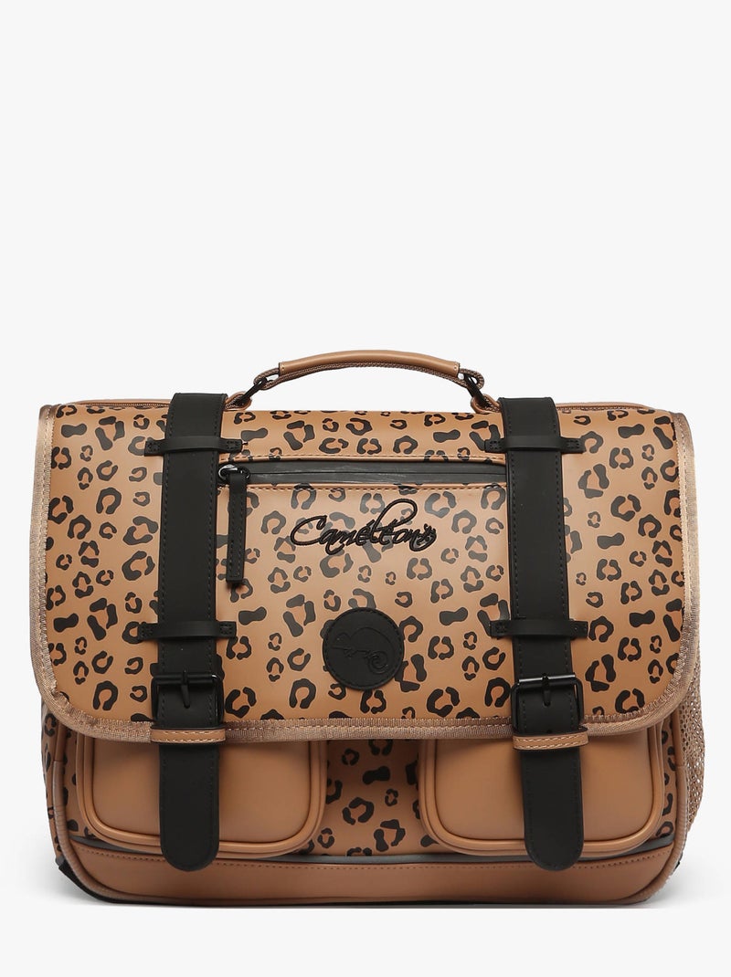 Cartable scolaire 38cm Caméléon Vintage North avec 2 compartiments - CP/CE1/CE2 Marron tabac - Kiabi