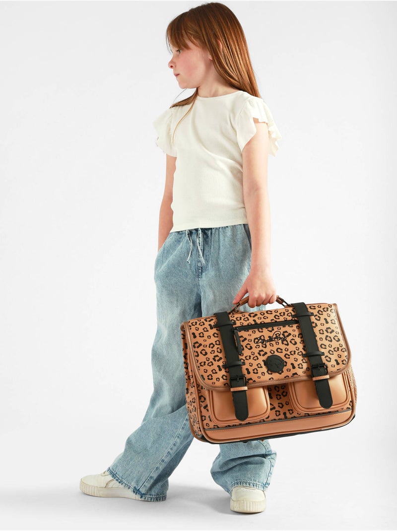 Cartable scolaire 38cm Caméléon Vintage North avec 2 compartiments - CP/CE1/CE2 Marron tabac - Kiabi