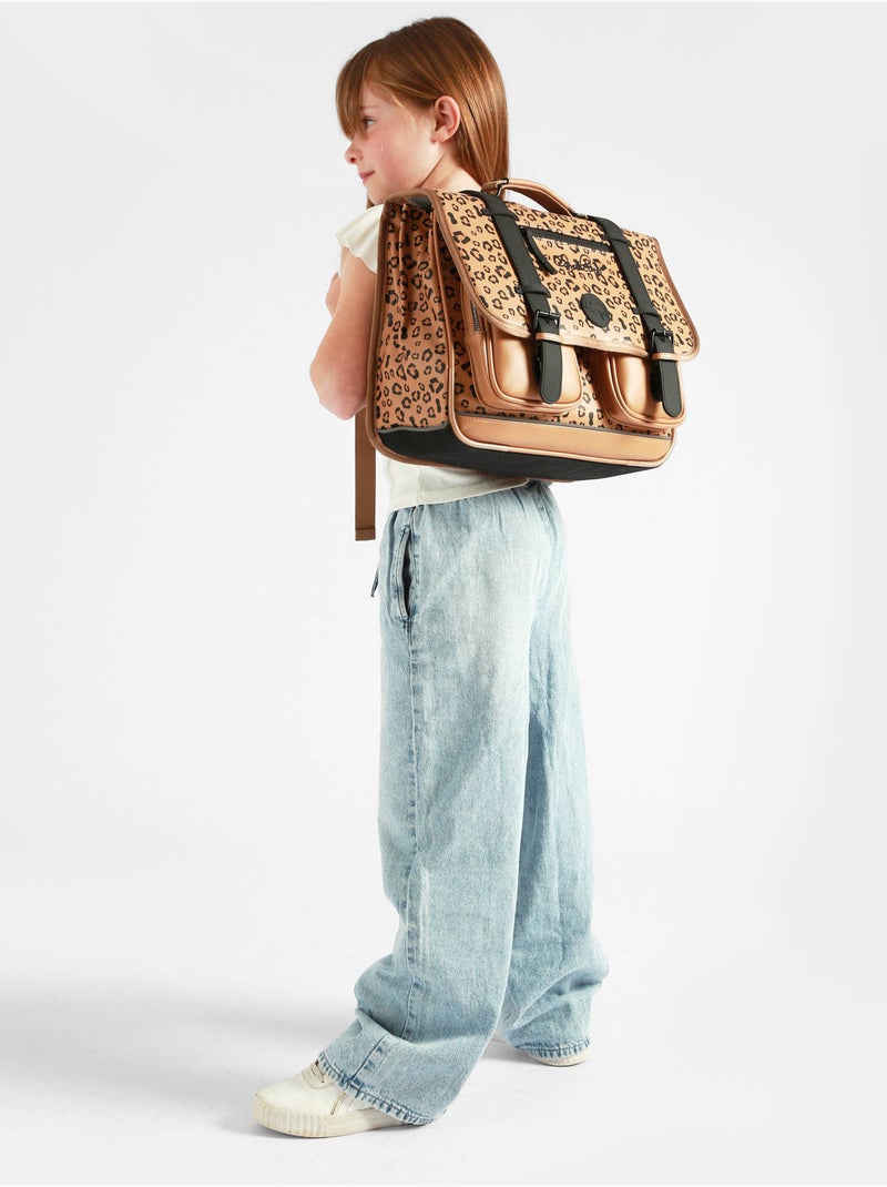 Cartable scolaire 38cm Caméléon Vintage North avec 2 compartiments - CP/CE1/CE2 Marron tabac - Kiabi