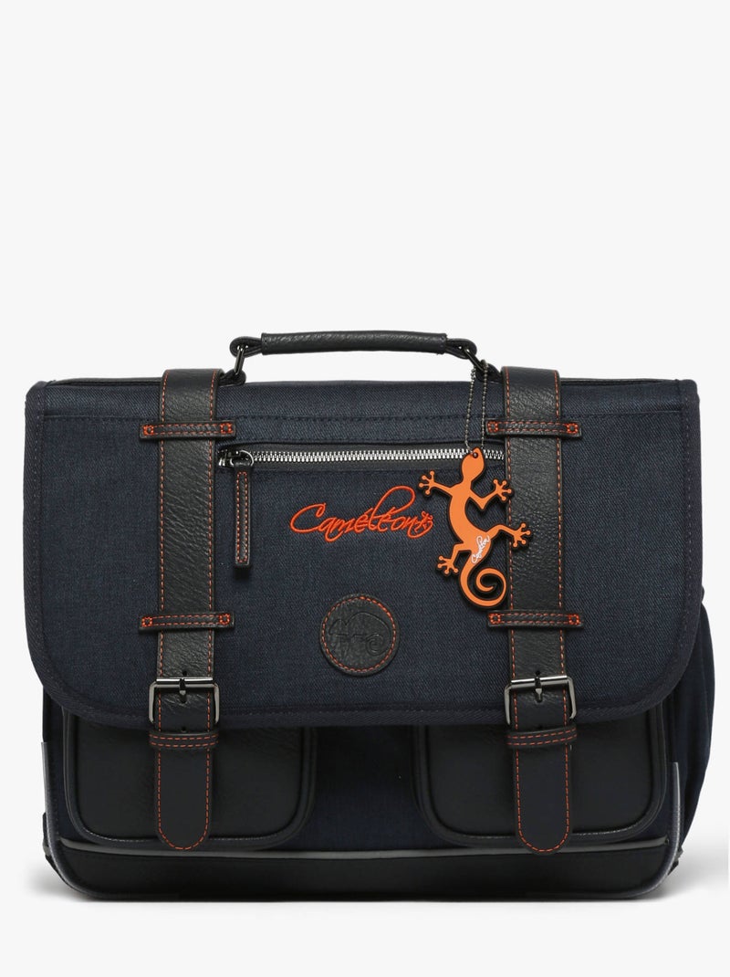 Cartable scolaire 38cm Caméléon Vintage Urban avec 2 compartiments - CP/CE1/CE2 Blanc Orange clair - Kiabi
