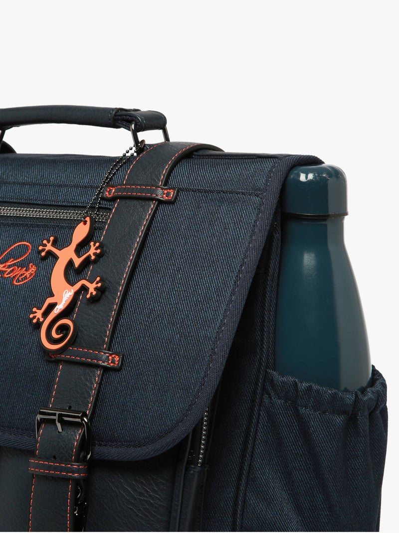 Cartable scolaire 38cm Caméléon Vintage Urban avec 2 compartiments - CP/CE1/CE2 Blanc Orange clair - Kiabi