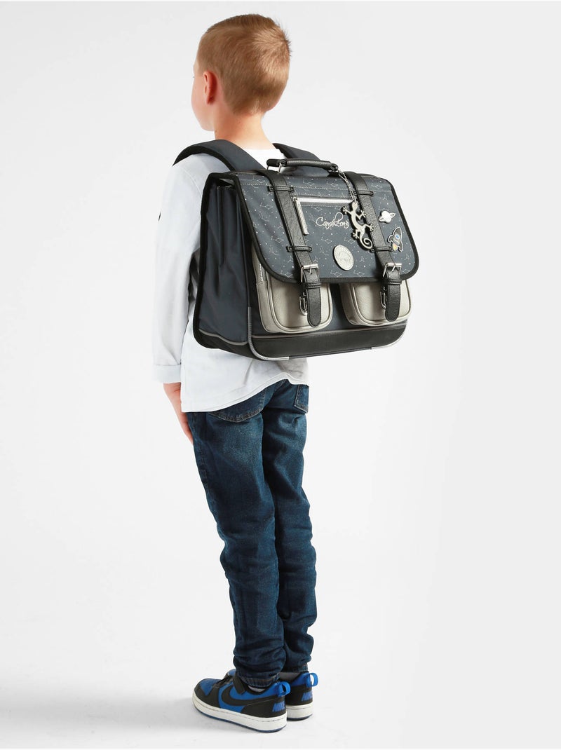 Cartable scolaire 38cm Caméléon Vintage Urban avec 2 compartiments - CP/CE1/CE2 Bleu gris - Kiabi