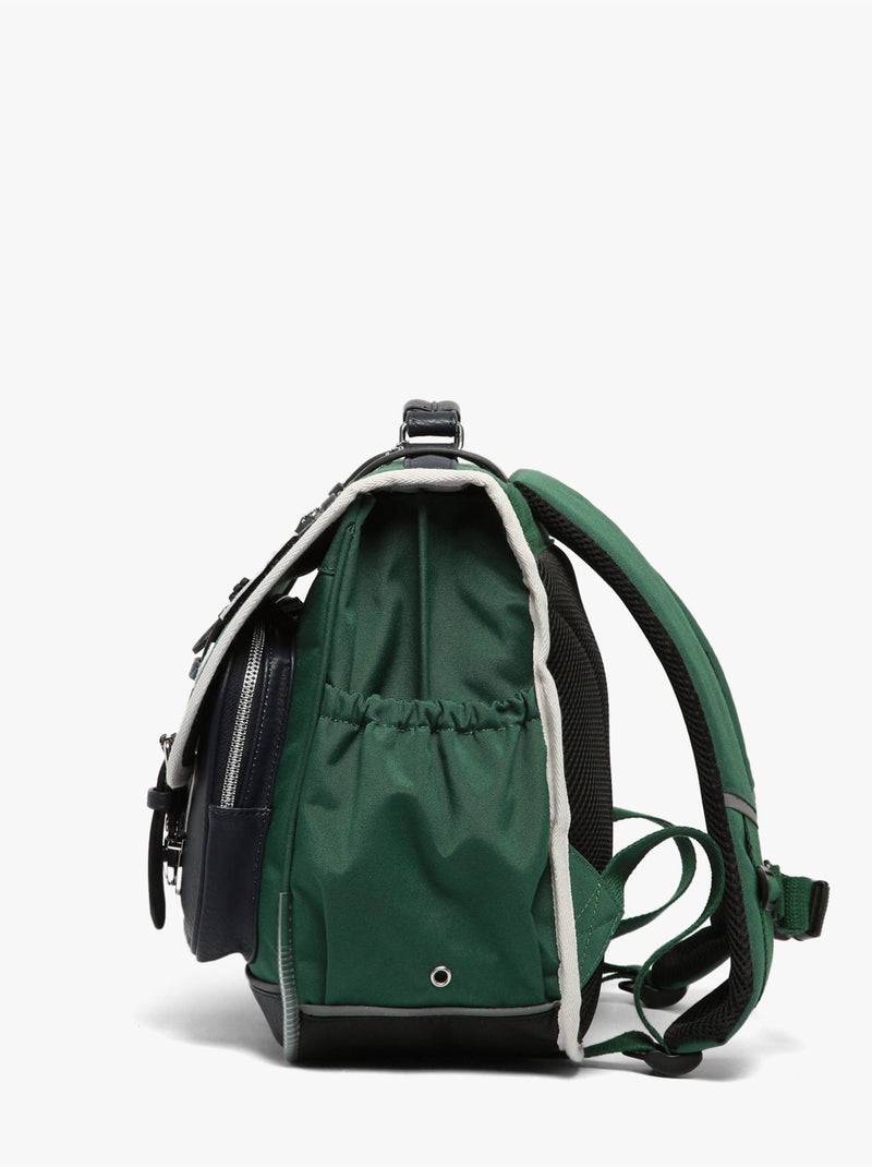 Cartable scolaire 38cm Caméléon Vintage Urban avec 2 compartiments - CP/CE1/CE2 Vert bouteille - Kiabi