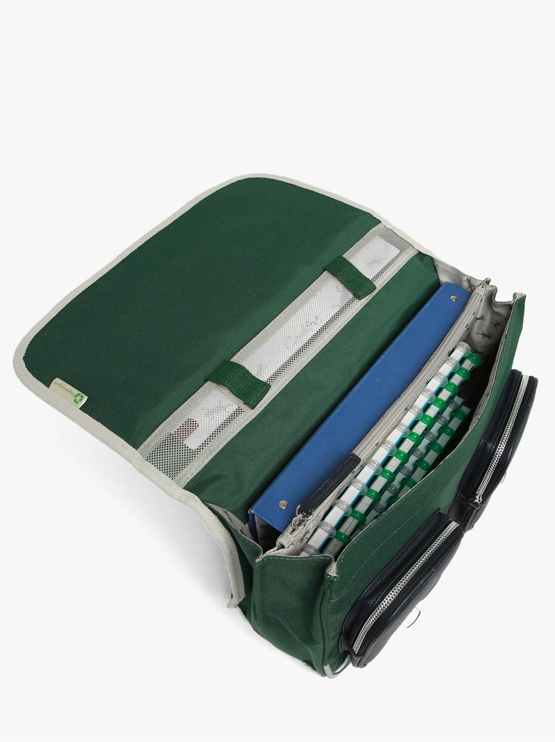 Cartable scolaire 38cm Caméléon Vintage Urban avec 2 compartiments - CP/CE1/CE2 Vert bouteille - Kiabi