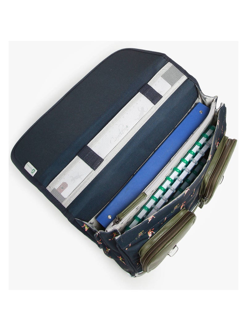 Cartable scolaire 38cm Caméléon Vintage Urban avec 2 compartiments - CP/CE1/CE2 Vert kaki - Kiabi