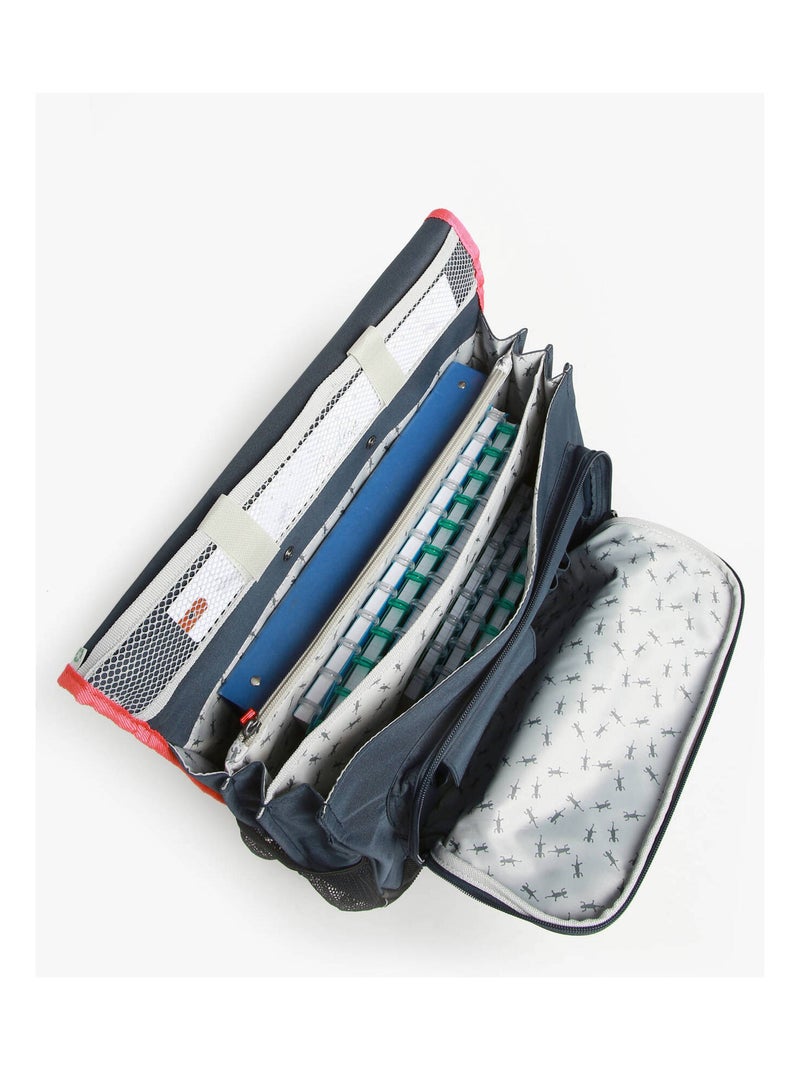 Cartable scolaire 41 cm Ligne Basic Caméléon. Intérieur 3 compartiments - CM1/CM2 Bleu cobalt - Kiabi