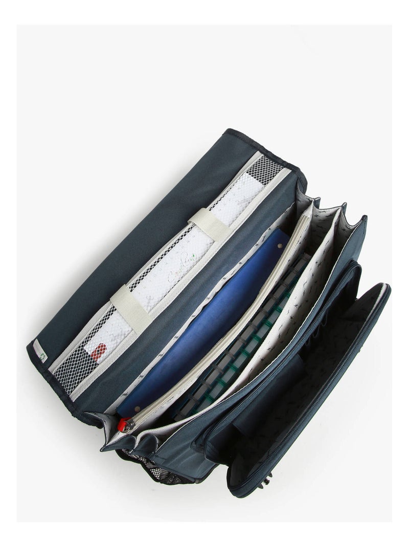 Cartable scolaire 41 cm Ligne Basic Caméléon. Intérieur 3 compartiments - CM1/CM2 Bleu Rouge - Kiabi