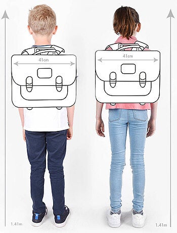 Cartable scolaire 41 cm Ligne Basic Caméléon. Intérieur 3 compartiments - CM1/CM2