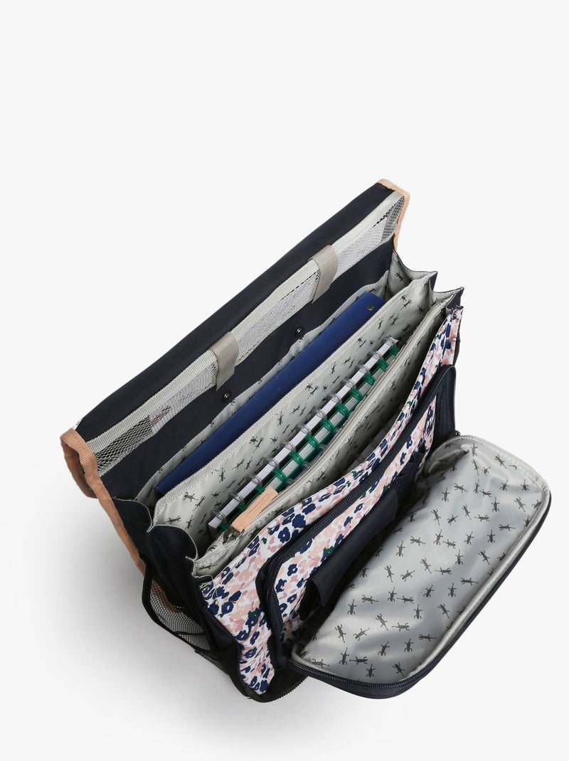 Cartable scolaire 41 cm Ligne Basic Caméléon. Intérieur 3 compartiments - CM1/CM2 Noir Rose clair - Kiabi