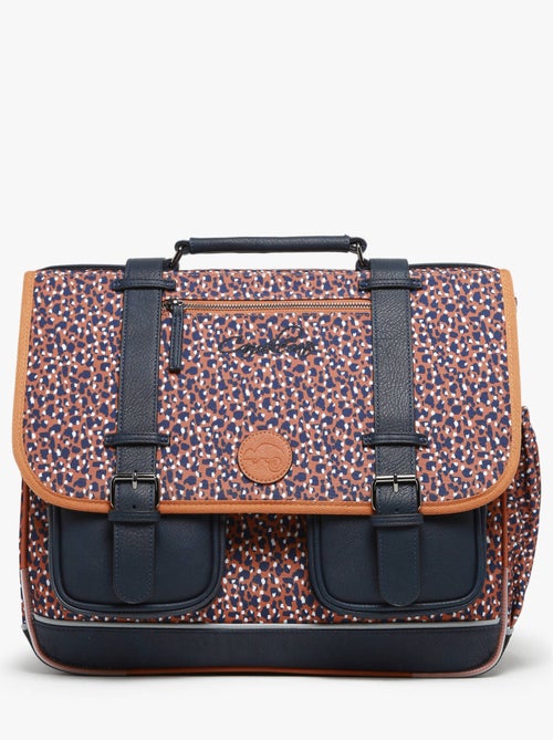 Cartable scolaire 41cm Caméléon Vintage Fantasy avec 3 compartiments - CM1/CM2 - Kiabi