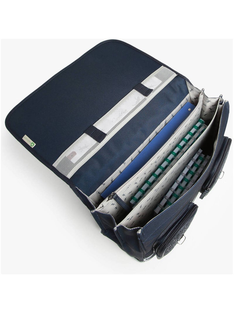 Cartable scolaire 41cm Caméléon Vintage Fantasy avec 3 compartiments - CM1/CM2 Bleu foncé - Kiabi
