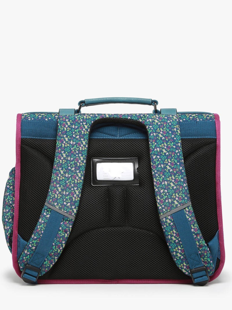 Cartable scolaire 41cm Caméléon Vintage Fantasy avec 3 compartiments - CM1/CM2 Bleu Jaune - Kiabi