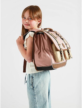Cartable scolaire 41cm Caméléon Vintage Fantasy avec 3 compartiments - CM1/CM2