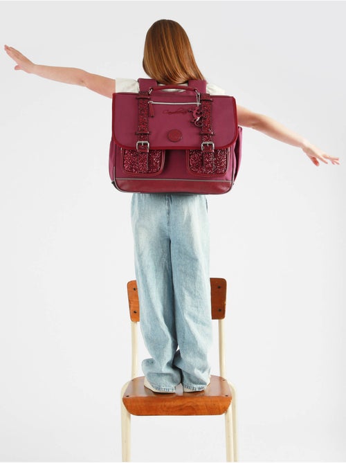 Cartable scolaire 41cm Caméléon Vintage Fantasy avec 3 compartiments - CM1/CM2 - Kiabi